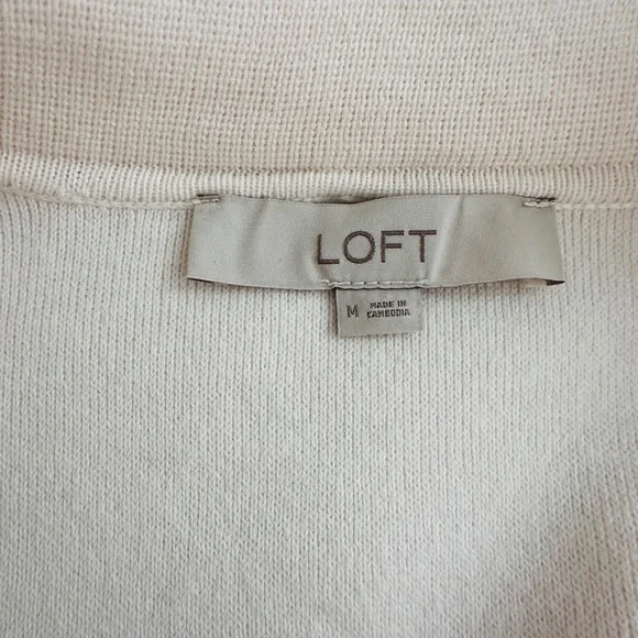 LOFT Off-White Lady Jacket Sweater with Button Detail - Picture 3 of 8